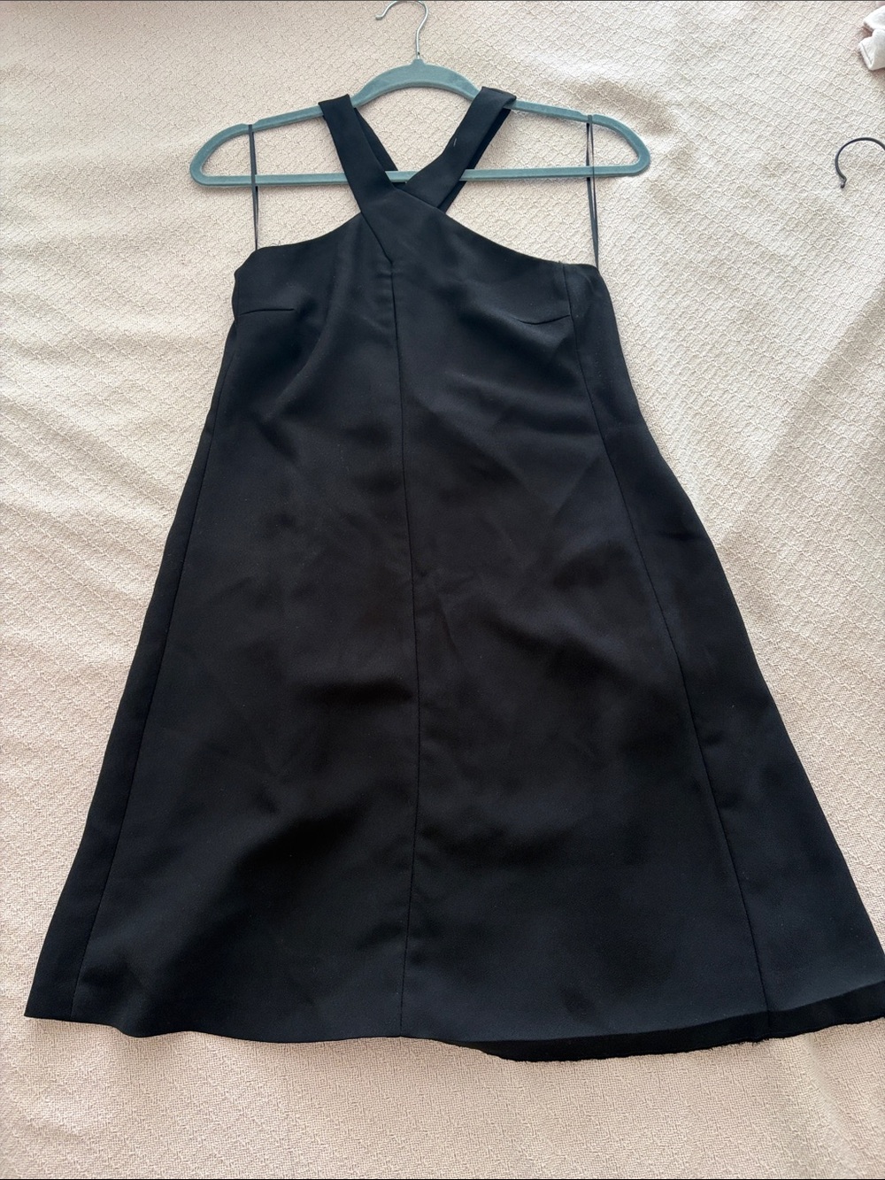 Zara Black One-Shoulder Cross-Back A-Line Dress